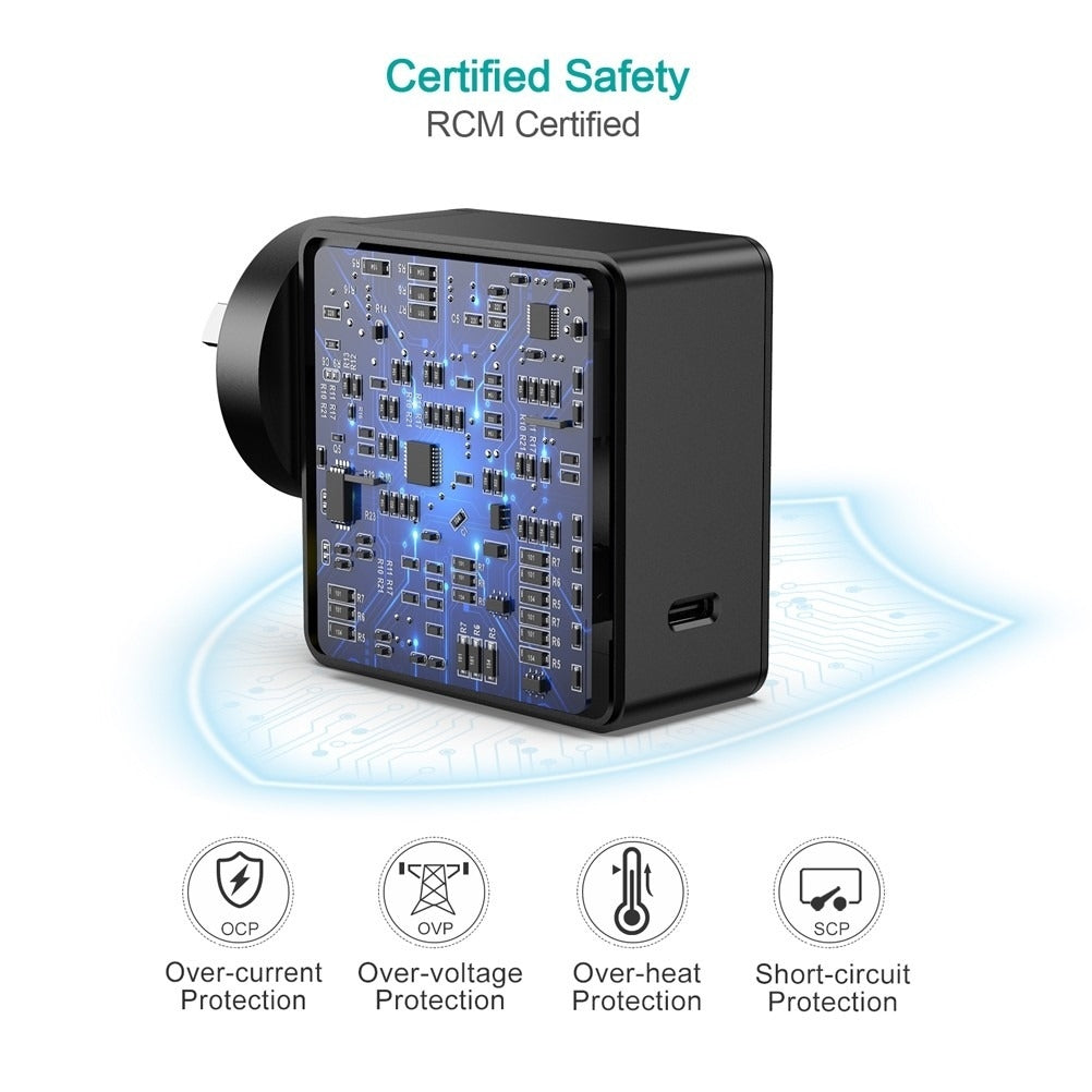 Choetech 60W USB-C Wall Charger - PD 3.0 Fast Charging Foldable Adapter