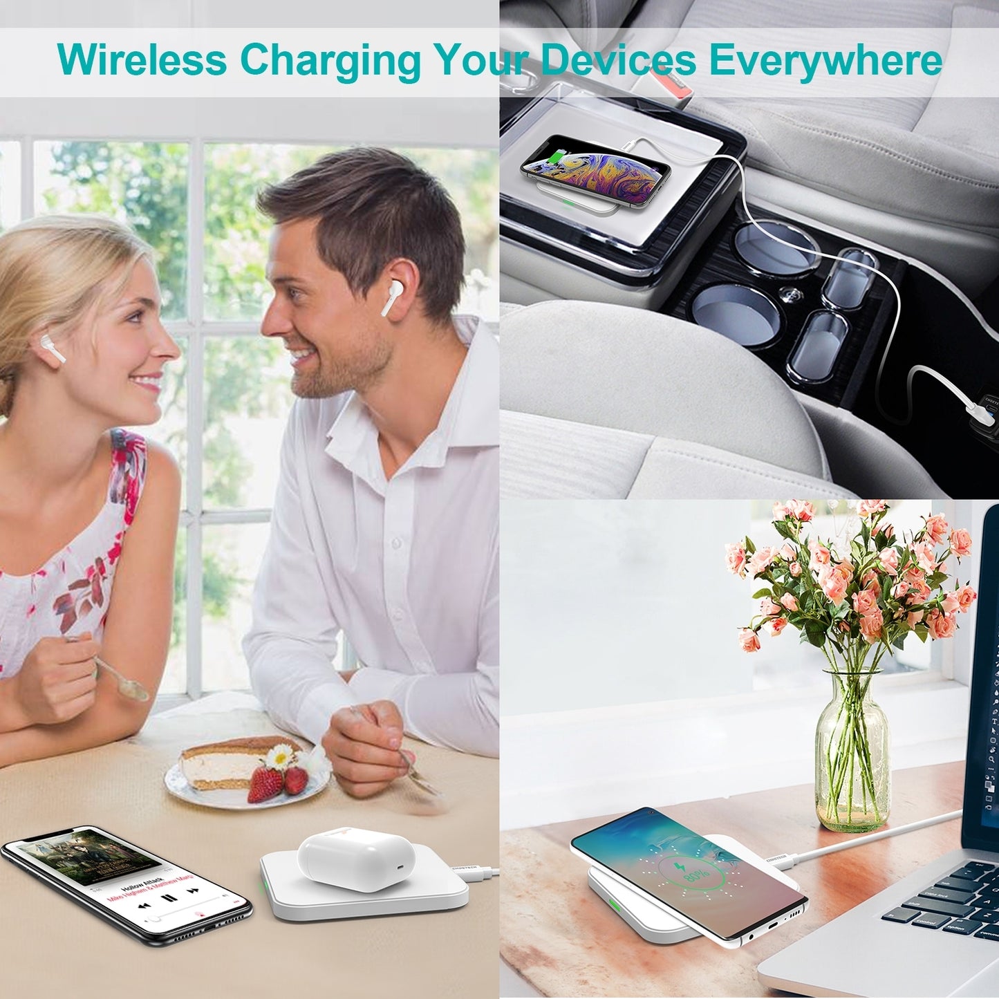 Choetech Fast Wireless Charger Pad (White)