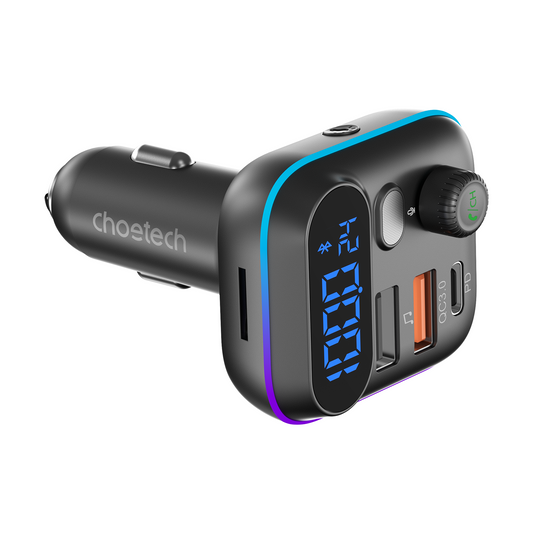 CHOETECH TC0050 36W Bluetooth FM Transmitter - PD Fast Charging Car Adapter