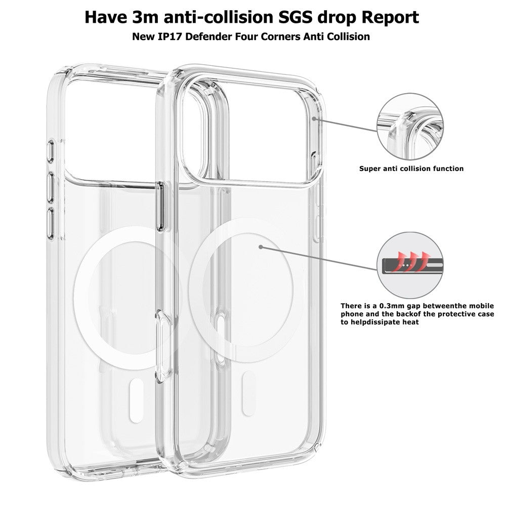 UTIA Shockproof Clear MagSafe Case for iPhone 17 Pro Max