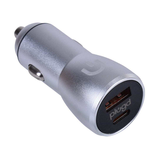 Usb-A & Usb-C Dual Port Quick Charge Car Charger For Android & Ios