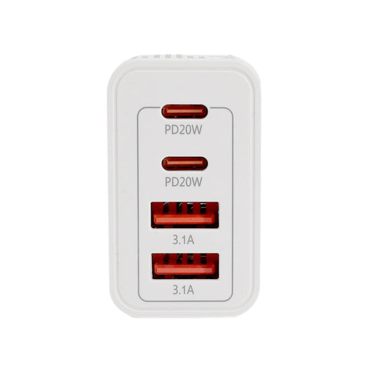 4-Port 100W Wall Charger - 2x USB-C (65W+30W) + 2x USB-A Fast Charging