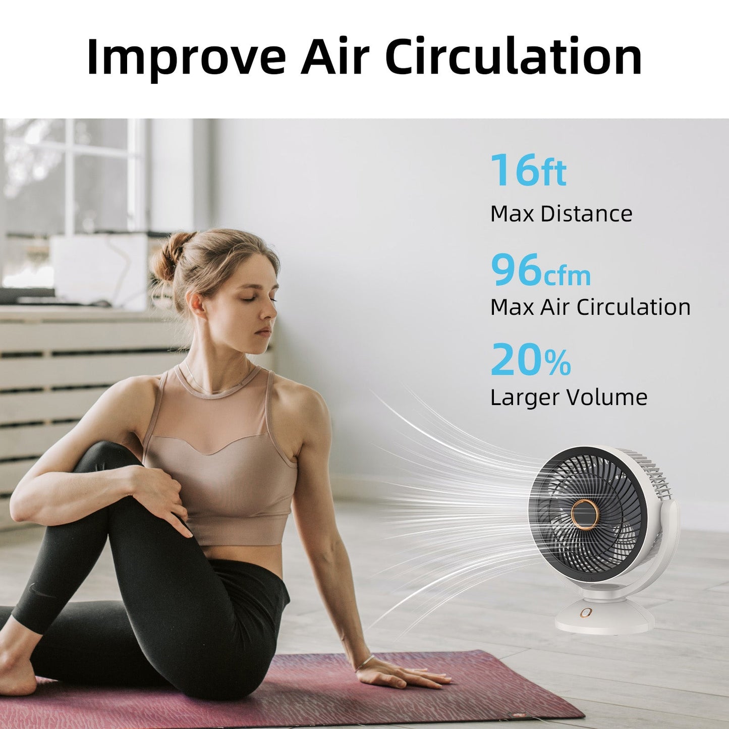 2000mAh Rechargeable Fan - Portable Cordless Cooling Fan