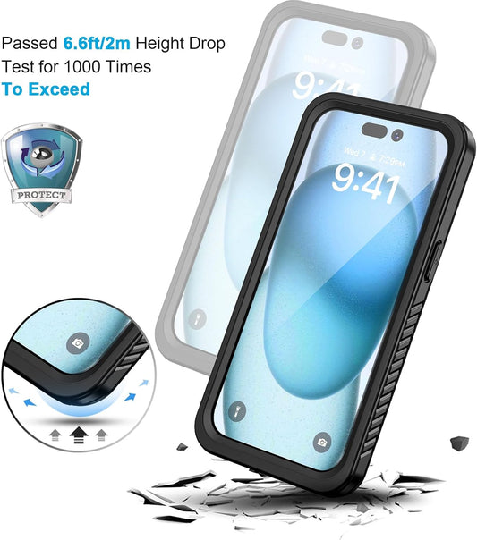 iPhone 15 Waterproof Case - Military Grade Shockproof Protection
