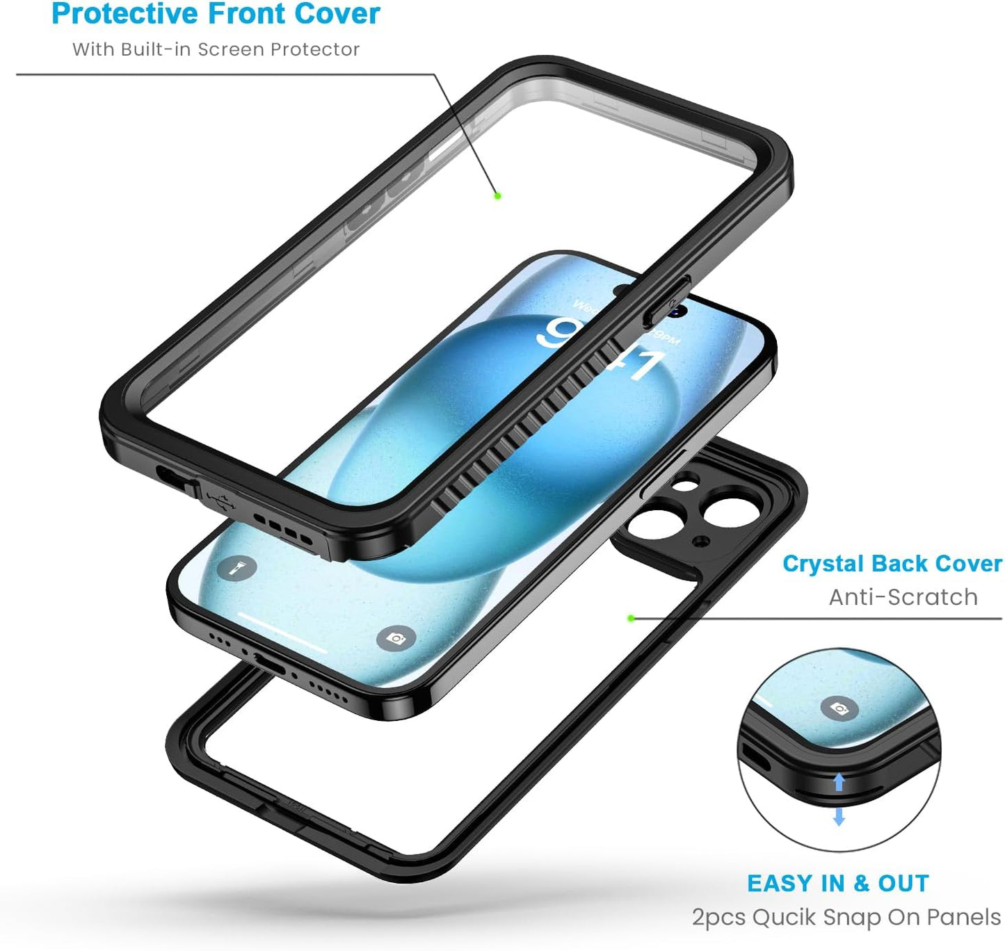 iPhone 15 Waterproof Case - Military Grade Shockproof Protection