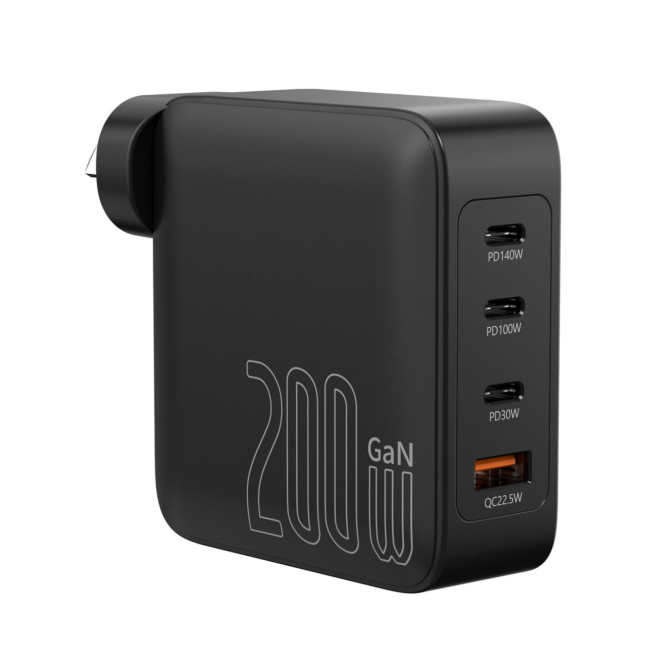 Laser 200W PD 3.0 GaN Wall Charger Black