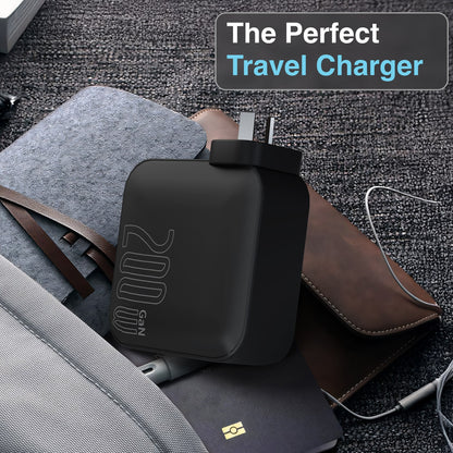 Laser 200W PD 3.0 GaN Wall Charger Black