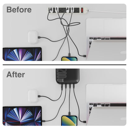 Laser 200W PD 3.0 GaN Wall Charger Black