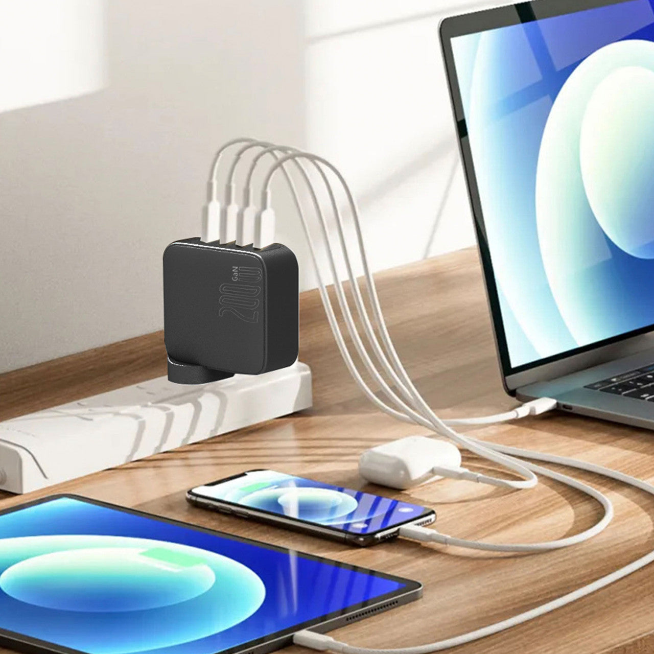 Laser 200W PD 3.0 GaN Wall Charger Black