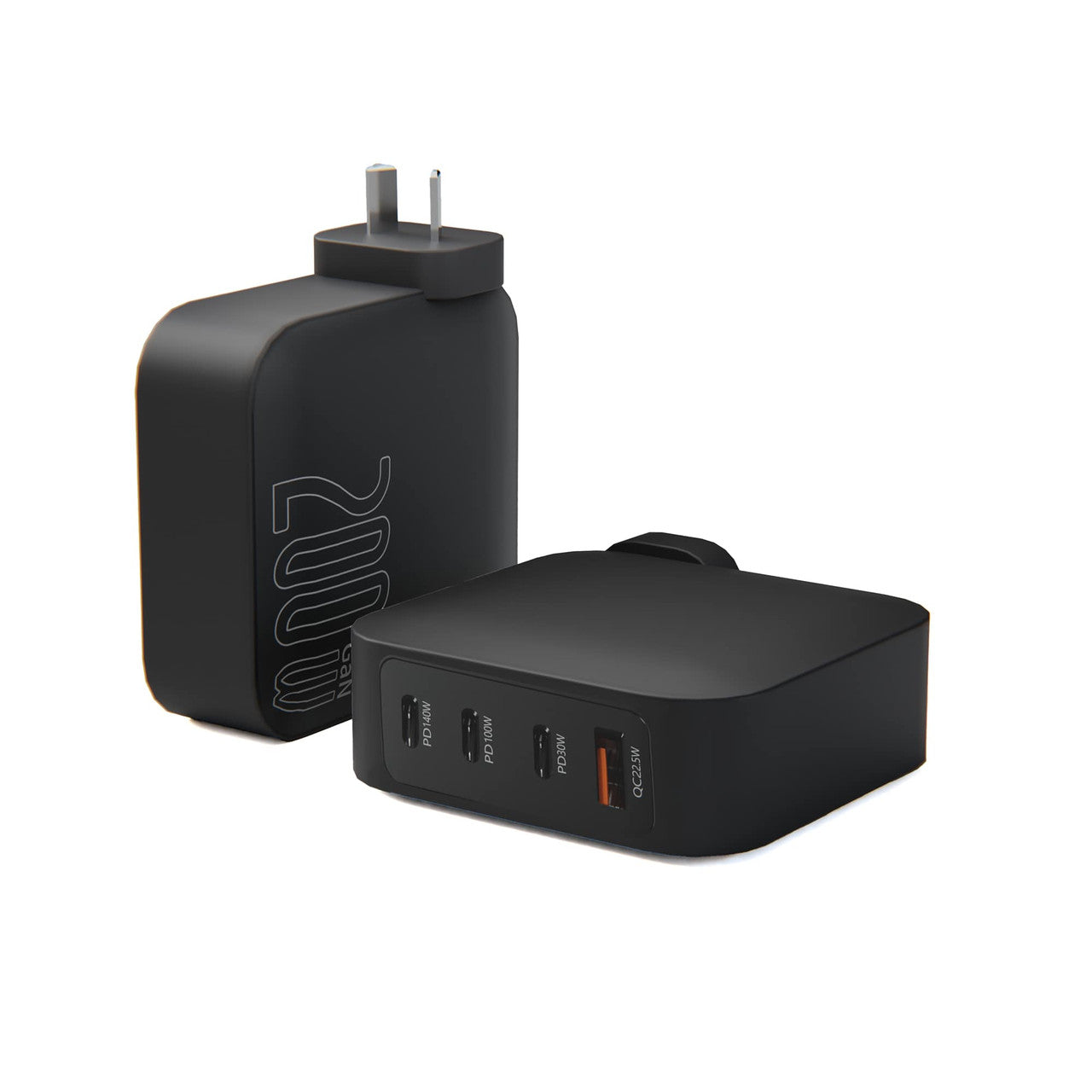 Laser 200W PD 3.0 GaN Wall Charger Black