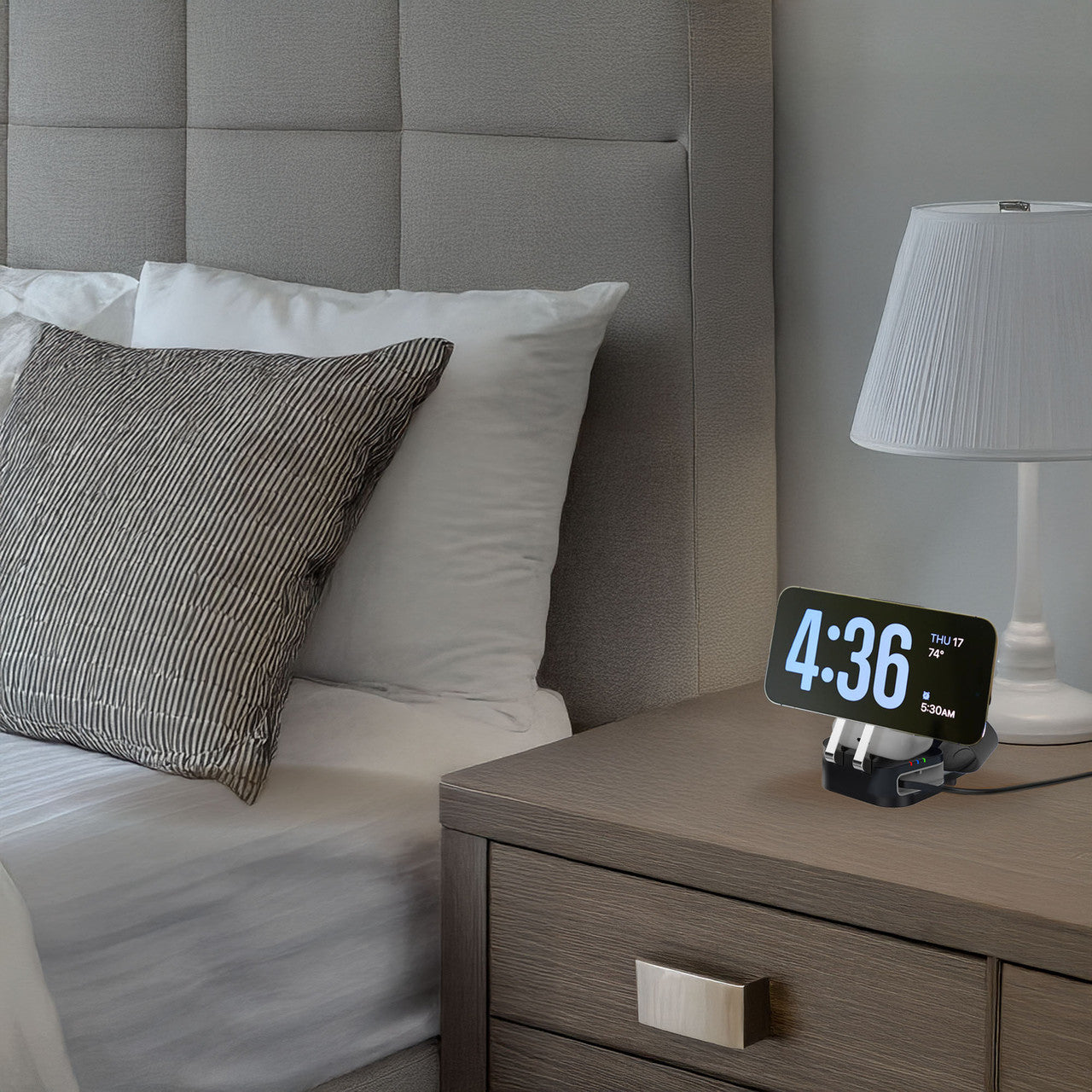 Laser 3-in-1 Foldable Wireless Charging Stand - 15W Fast Charging - Black