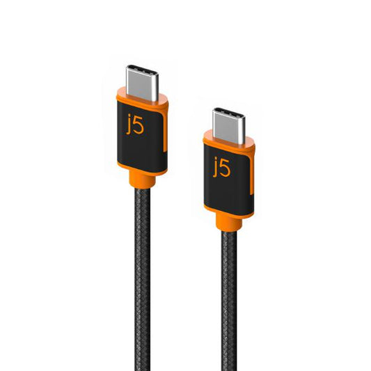 Two USB Type-C cables with 'j5' branding on a white background