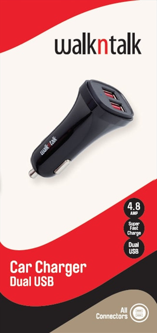 Car Charger Dual Port 4.8A USB Fast Charging