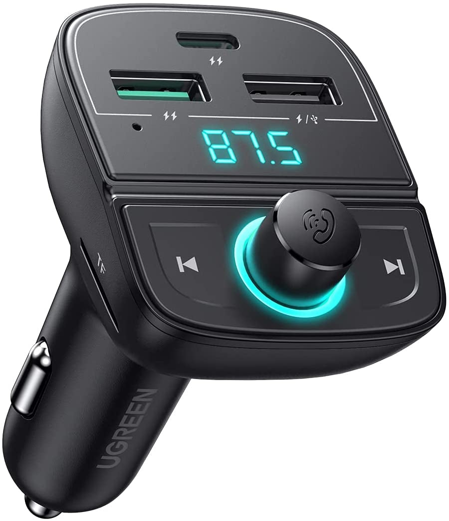UGREEN 80910 Bluetooth 5.0 FM Transmitter - Wireless Car Audio Adapter