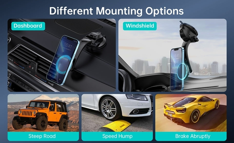 CHOETECH AT0005 MagSafe Car Mount - Magnetic iPhone Holder with 360° Rotation