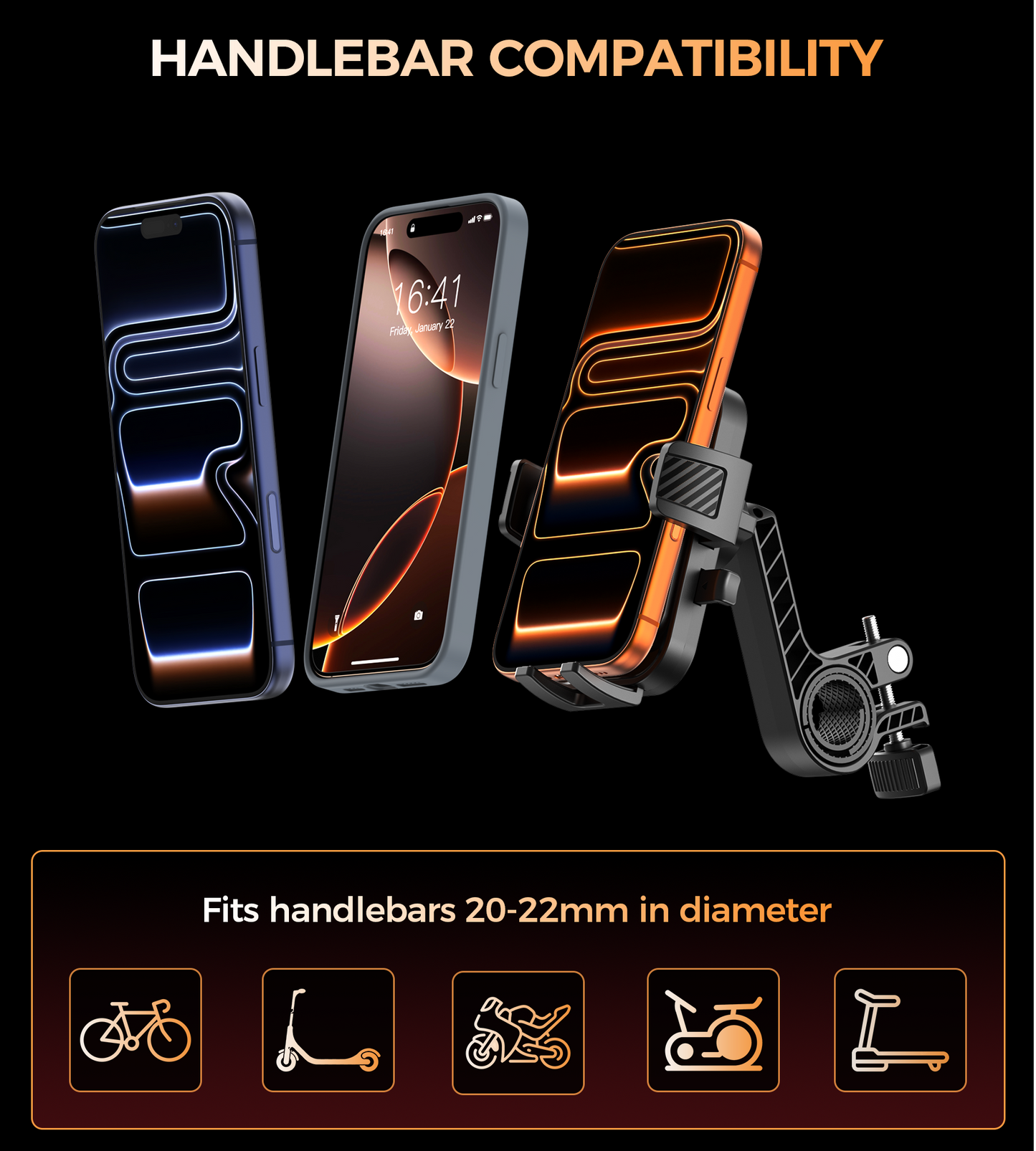 Choetech H094 Cycling Phone Holder Bike Handlebar Mount 360-degree Rotation