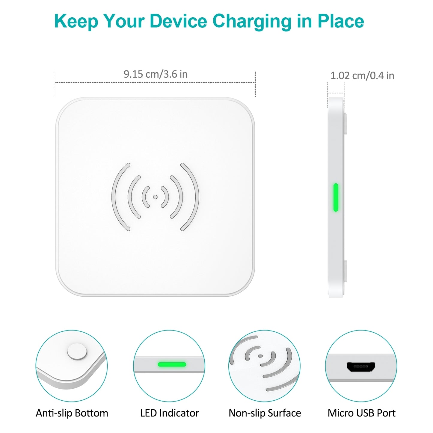 Choetech Fast Wireless Charger Pad (White)