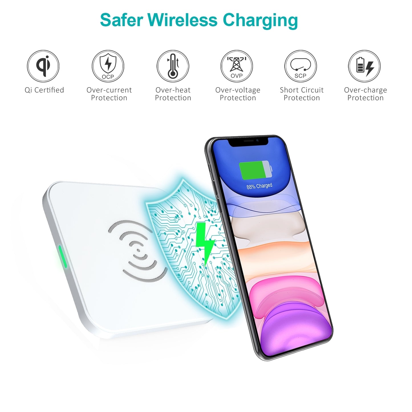 Choetech Fast Wireless Charger Pad (White)