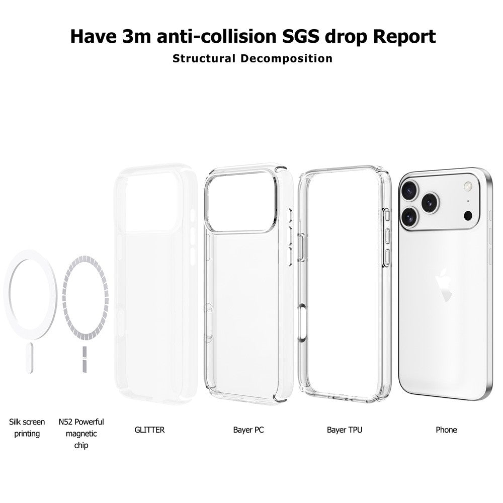 UTIA Shockproof Clear MagSafe Case for iPhone 17 Pro Max