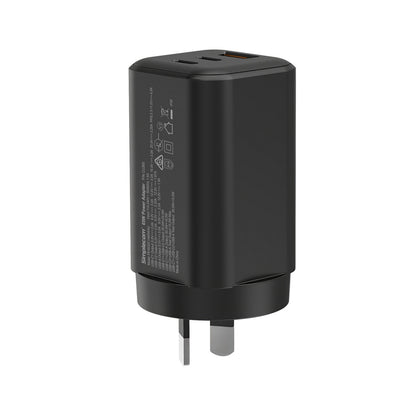 Simplecom 65W 3-Port GaN Wall Charger - 2x USB-C (45W+20W) + USB-A Fast Charging