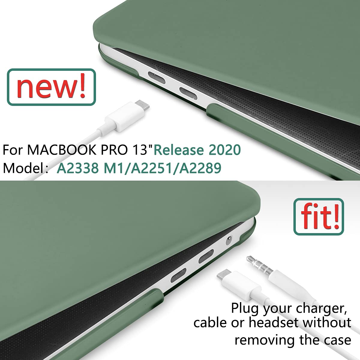 MacBook Pro 13" (2016-2023) Hard Shell Case + Keyboard Cover - Midnight Green