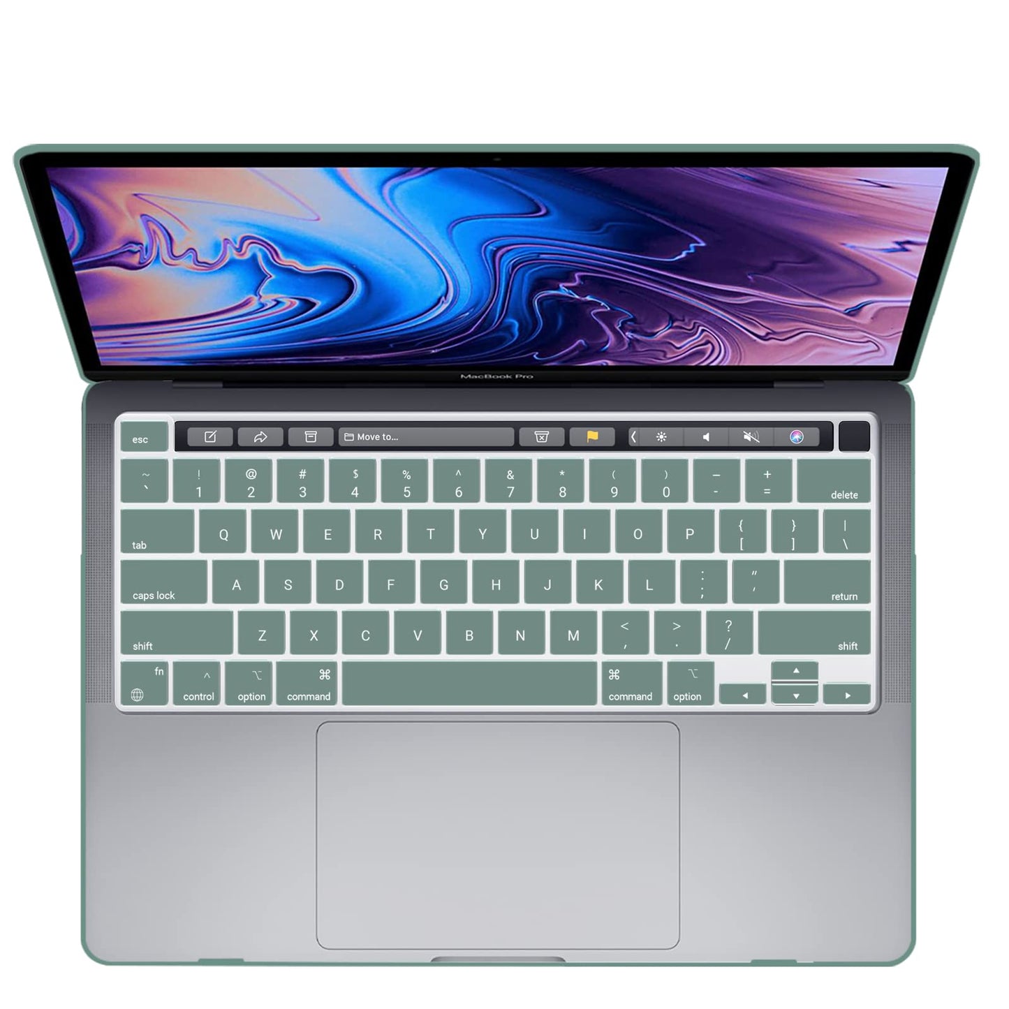 MacBook Pro 13" (2016-2023) Hard Shell Case + Keyboard Cover - Midnight Green