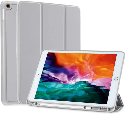 iPad 10.2" 7th Gen (2019) Slim Smart TPU Case with Pencil Holder - Grey