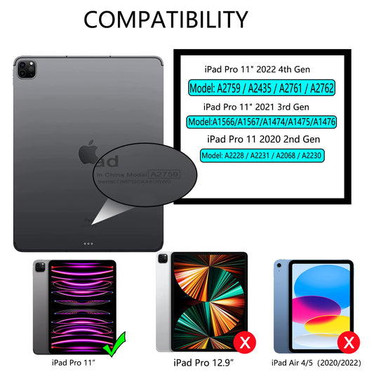 iPad Pro 11" (2020-2022) Soft TPU Smart Case with Pencil Holder - Grey