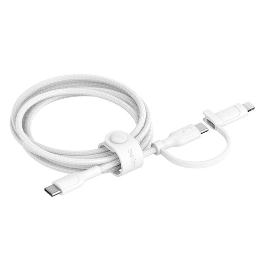 Belkin Boostcharge Pro In- Cable Usb-C To Usb-C + Lightning Connector