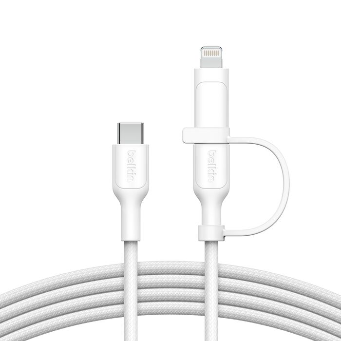 Belkin Boostcharge Pro In- Cable Usb-C To Usb-C + Lightning Connector
