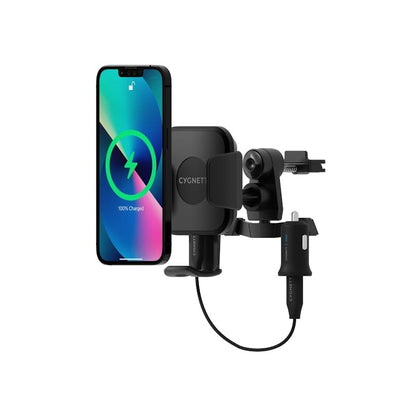 Cygnett Wireless Vent Qi Car Charger Mount - Includes Charge And Cable