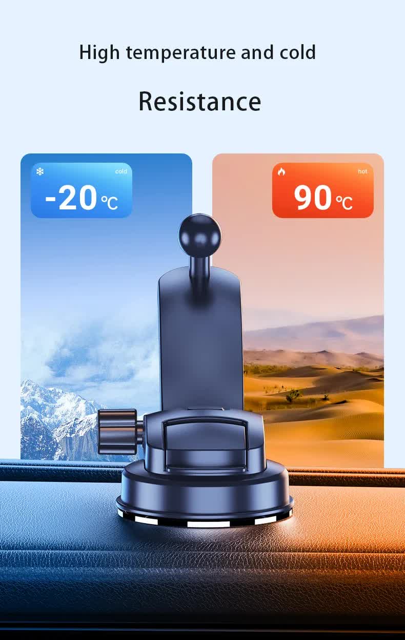 Universal Car Phone Mount - 360° Rotation Dashboard & Windscreen Holder