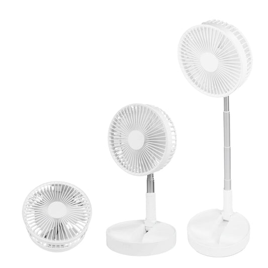 Folding Telescopic Rechargeable Fan - 4.5W Portable Adjustable Cordless Cooling