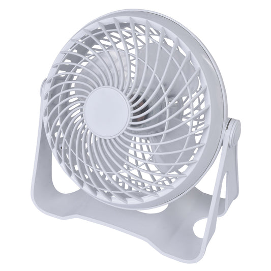 USB Desk Fan - Portable 2-Speed Adjustable Angle Cooling Fan White