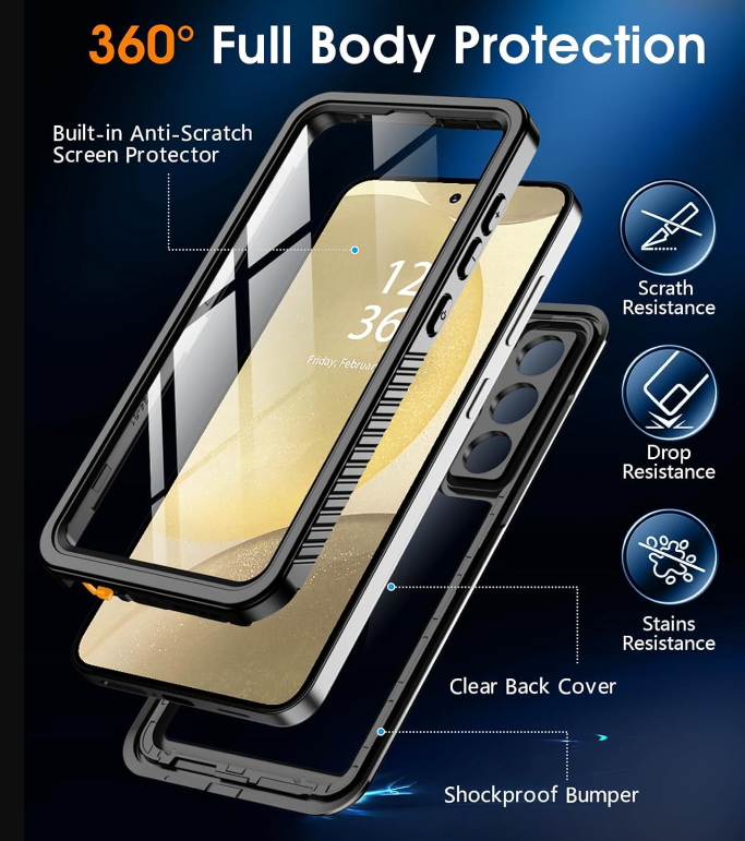 Samsung Galaxy S24 Plus Waterproof Case - Military Grade Shockproof Protection